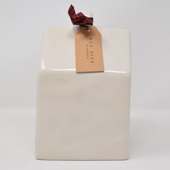 Rae Dunn Ho Ho Ho Birdhouse Ribbon Tag New Square Christmas Holiday White Red - Picture 2 of 11